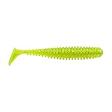 Berkley PowerBait Saltwater Power Swimmer Fishing Bait, Chartreuse Silver Flash, 3.3in, Irresistible Scent and Flavor, Large Thumping Paddletail Action, Ideal for Bass, Musky, Panfish and More