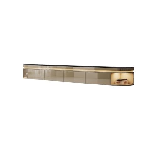Zhaoj24-05 Mueble de TV Centro de Entretenimiento de Pared, Consola Multimedia for TV, estantes flotantes con iluminación, Mueble de TV Flotante