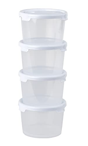 Cuisine Set 4 300ml Round Food Box White Lid - 12379