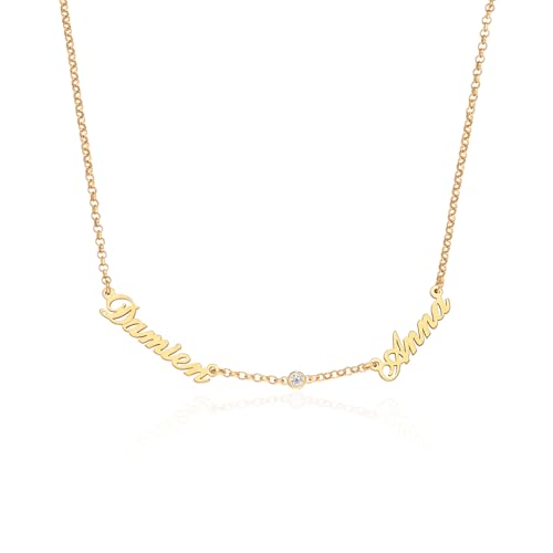 OAK & LUNA - Personalized Krysta Multiple Name Necklace with Diamond Option