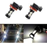 H11 H8 H16 Fog Light Bulbs LED 50W 6000K 10 SMD White Xenon Low High Beam Bulbs Lamps (Pack of 2)