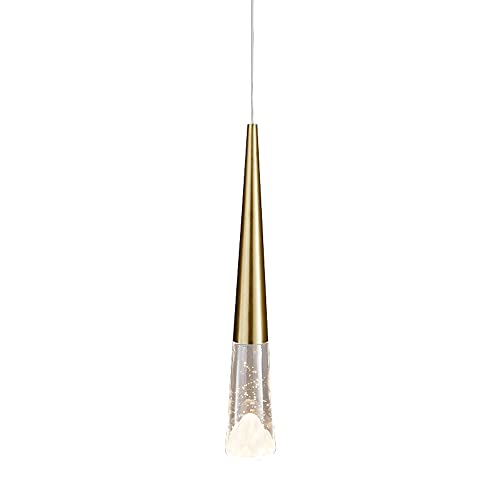 Lampe Suspendue en Laiton LED avec Hauteur Réglable H16.55in