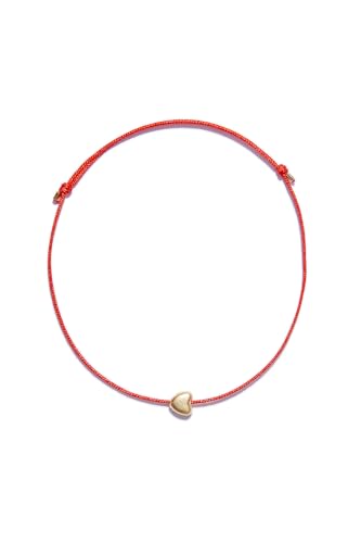 Couple Heart Charm Bracelet w/Adjustable String - Friendship Bracelet, Kabbalah Protection Bracelet, Best Friend Birthday Gift, Amulet for Women Men Family Friends