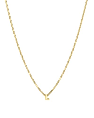gorjana - Wilder Mini Alphabet Necklace - 18k Gold-Plated or Silver-Plated Brass - Personalized Initial Charm - Secure Closure, Adjustable Length - Timeless Elegance