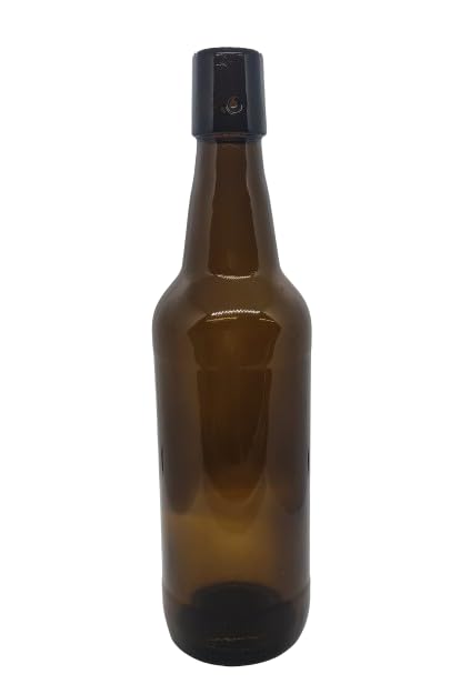 Botella de cerveza de cristal marrón de 500 ml con tapa abatible de plástico, 10 unidades.