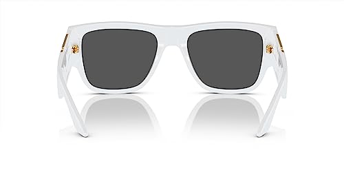 Versace Man Sunglasses White Frame, Dark Grey Lenses, 57MM3