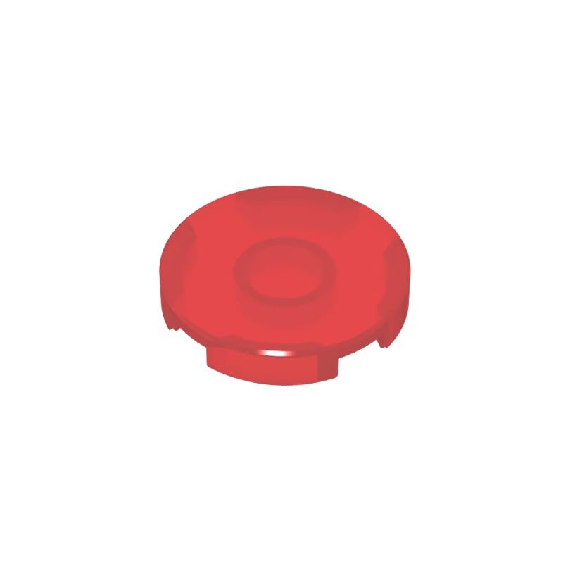 Gobricks 14769 Circular Plate Tile Round 2x2 with Bottom Stud Holder 50 Pieces GDS-611 Compatible with Lego Building Blocks Color:Trans Red