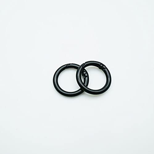 Supplement House Ind - Ring Buckle Locking Carabiners 2 PCS Zinc Alloy Round Carabiner Spring Snap Clips Hook Keychain Keyring Buckle - Matte Black Color