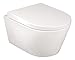 Produktbild aquaSu® Spülrandloses Wand-WC in weiß | Inklusive WC-Sitz | Verkürzte Ausladung: 48 cm | schmutzabweisende Clean-Beschichtung | Tiefspüler | Abgang waagerecht | Hänge-Toilette | Wandmontage | 57232 3