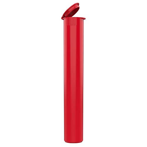 Image of 116mm CR Plastic Packaging Pop Top Tubes - Child Resistant Travel Holder Vial Containers - 500 Qty (Red)
