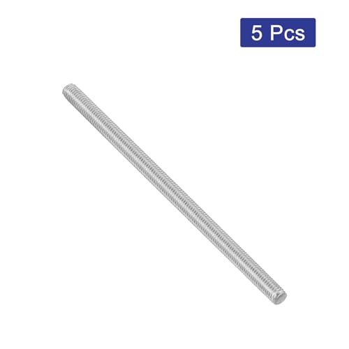 QUARKZMAN 5 Stück Gewindestangen, M5 x 100mm, 304 Edelstahl, Gewindestab mit metrischem Vollgewinde, M5-0,8 Gewindestift für Möbel- und Maschinenmontage