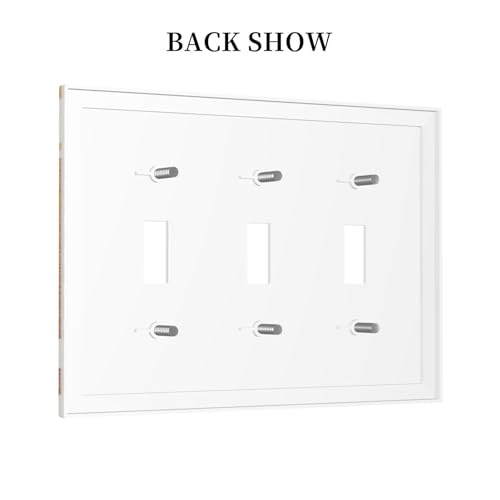 Decorative Light Switch Plate Covers Mid Century Gold Sun Boho Sunrise 3 Gang Light Switch Cover Plate Triple Toggle Wall Plate Switch Plate Cover for Bedroom Home Decor