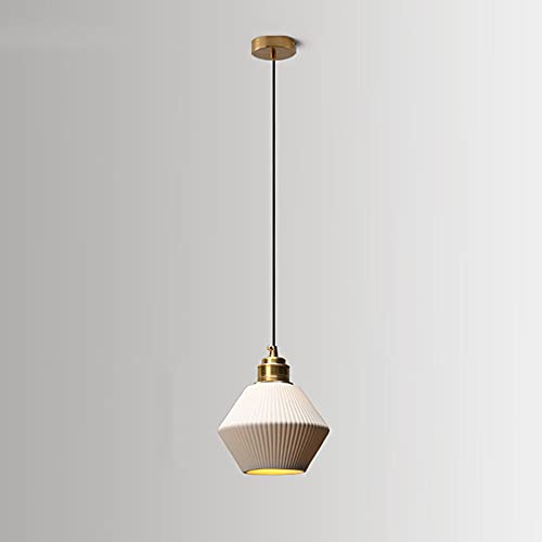 Lámpara colgante pequeña E27 de techo semiincrustada con pantalla de cerámica de 1 luz