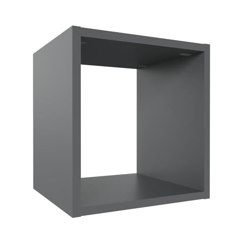 Étagère cube en bois gris pour optimiser les petits espaces