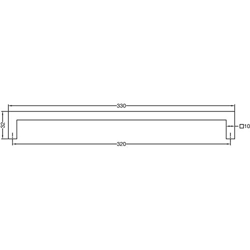 Unbekannt Grimme Euros 8542210320 Cabinet Handle Width 330 mm Kitchen Handle Brushed Stainless Steel Silver Hole Spacing 320 mm - Image 2