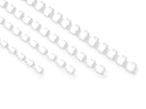 Burostyle Plastic Binding Combs, Mixed Size, 21rings, 1/4in, 5/16in, 3/8in, 1/2in, Binding Capacity 20-90 Sheets, Max. Binding A4 Size Paper, White, Pack of 100