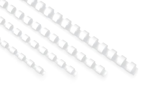 Burostyle Plastic Binding Combs, Mixed Size, 21rings, 1/4in, 5/16in, 3/8in, 1/2in, Binding Capacity 20-90 Sheets, Max. Binding A4 Size Paper, White, Pack of 100