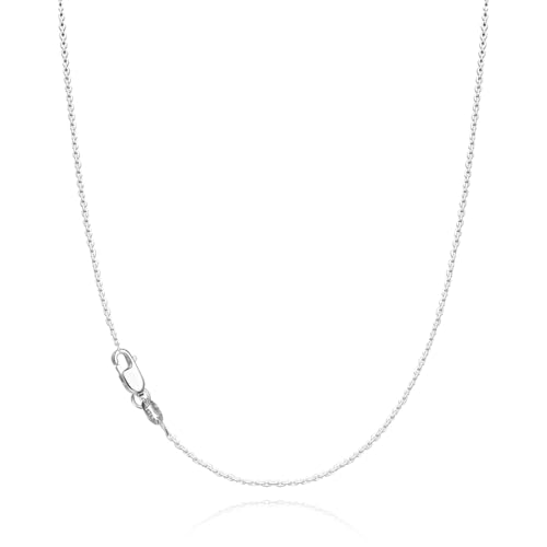 WishChic Solid 925 Sterling Silver Necklace for Women 1.1mm Dainty Cable Chain Silver Necklace for Women Non Tarnish & Sturdy Womens Chain Necklace 18 Inches