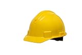 casque jaune et noir ERGONOMIUE: S'adapte à plusieurs tailles de tête (52 à 63 cm de tour de tête). 4 points de suspension à cliquet. Le mécanisme à double verrouillage empêche le casque de se détacher dans des conditions normales.