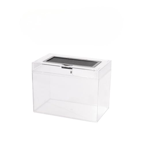 MLTUN MAKAN レプタイルケージ フィーダー アクリル クリア スクエア クリア 組立・使用簡単 無色・通気性・スタッキング可能 幅広い爬虫類に対応 アクアスケープとしても使用可能 (透明な色,30*18*22cm)