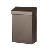 Architectural Mailboxes Modern Heritage™ Vertical Wall-Mounted Mailbox for Outside, Rust-Resistant Galvanized Steel Metal Small Mail Box, Bronze Modern Wall Mailbox