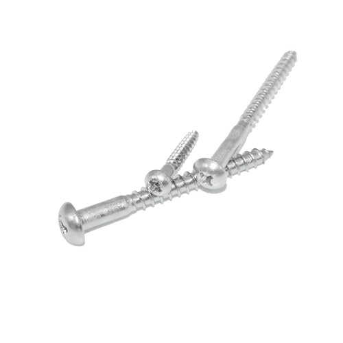 Holzschrauben 4X35 20 Stück Edelstahl A2 / V2A Halbrund-Holzschrauben mit Kreuzschlitz, Halbrundkopf - PZ Pozidrive - DIN 7996 - rostfrei