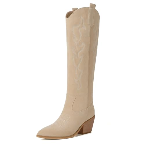 Reitoye Knee-High Embroidered Cowgirl Boots