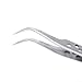 Precision Industrial Tweezers Stainless Steel Repair Tool for Small Parts Handling, Anti-Acid Hand Tool with Straight and Curved Tip Options(Curved Tip)