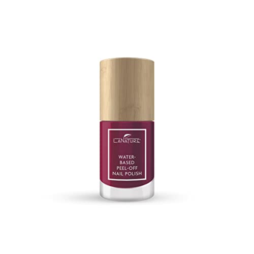 LaNature wasserbassierter Nagellack-Dunkles samtiges Rot- VEGAN - Waterbased Peel-Off Nail Polish - Red Rose, 10 ml