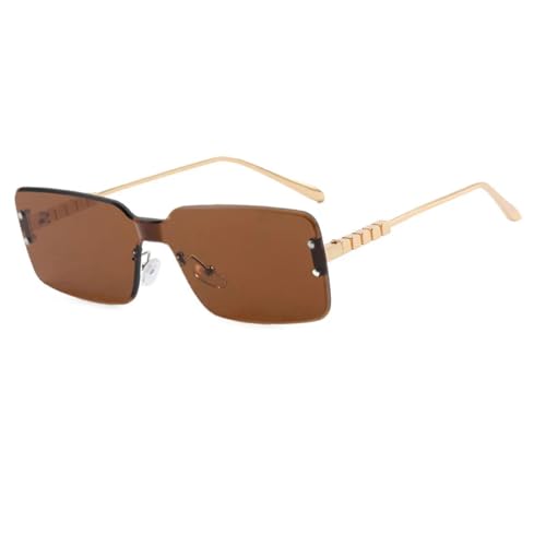 Lunettes de soleil pour femmes petites rectangulaires marron protection UV400