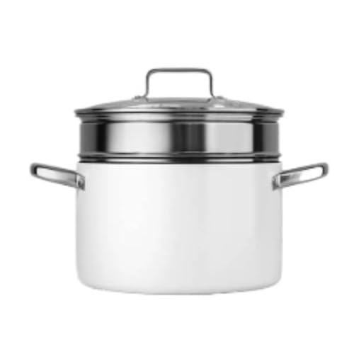 両手鍋 カレー 鍋 シチュー鍋 卓上鍋 Cutdred なへ? 焦げ付かない鍋 深型 医石コーティング シチューポット ガラス蓋付 ih対応オール熱源対応 おしゃれ お手入れ簡単 多機能 鍋 汚れにくい 多機能 特殊鍋 (26cm,蒸し器あり)