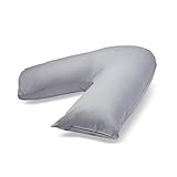 CnA Stores Orthopaedic V-Shaped Pillow Extra Cushioning Support For Head, Neck & Back (Grey, V-pillow With Cover) - Image 2