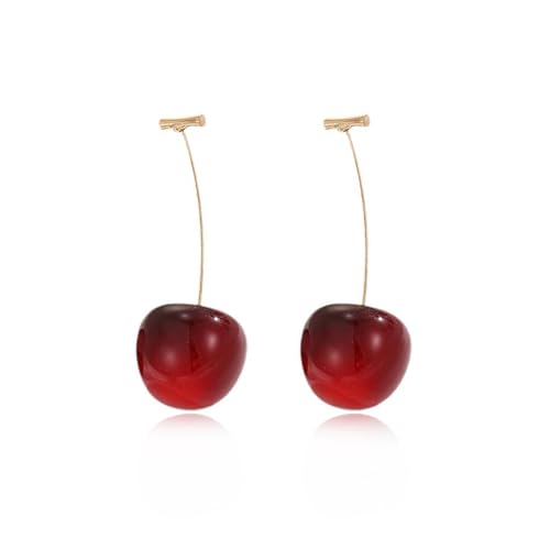 Cherry Earrings for Women Fun Fruit Drop Dangle Earrings Cute 3D Red Jewelry Unique Fruit Charm Jewelry for Women
