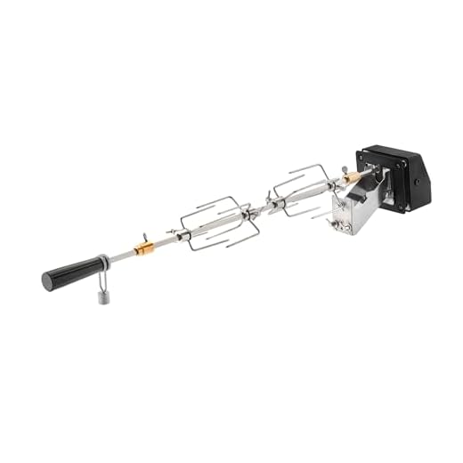RÖSLE Premium-Drehspieß, Hochwertiger Grillspieß für RÖSLE BBQ-Stationen für VIDERO G2/G3, MAGNUM G3 und Kugelgrill No.1 F60 mit Gourmetring, Traglast 10 kg, Edelstahl 18/10