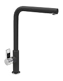 Miscelatore cucina Plados VENMIXL monocomando canna a 90° - Nero metal