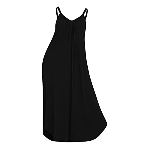 Generisch Vestidos de verano para mujer, largo sexy, mono de salón, sin mangas, vestido largo, elegante, sin mangas, vestido de noche de gran tamaño, ligero, vestidos de verano, cómodos vestidos de