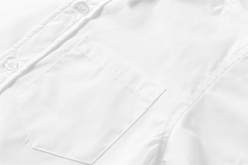 Mud Kingdom Boys White Dress Shirts Button Down Top with Short Sleeve Summer4
