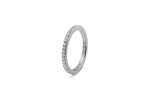 Bague argentée Eternity Qudo en acier inoxydable pour femme