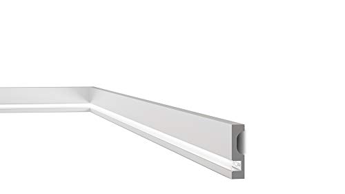 Rodapié/Zócalo decorativo suelo Luz Led NMC WALLSTYL® IL11 80X20X2000mm Poliestireno Resistente al agua y golpes 26 metros