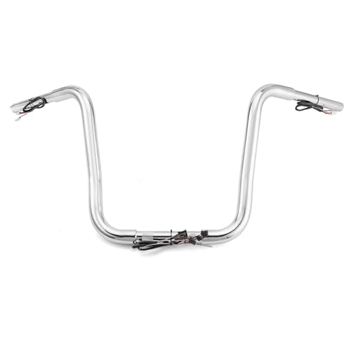 Mofun 14" Rise Pre-wired Handlebars Ape Hangers 1.25" Fat 1" Clamp Compatible with Harley Touring Road King and Road King Classic 2015-Later Softail Dyna Sportster 2011-2024 Models