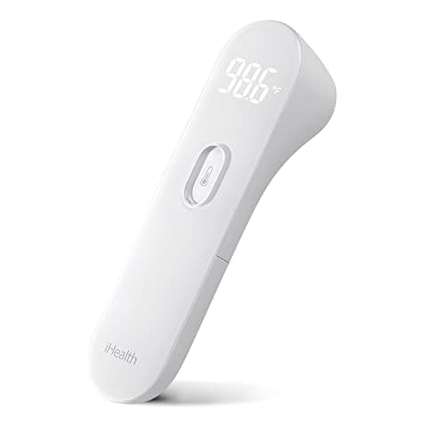 iHealth No-Touch Forehead Thermometer, Digital Infrared Thermometer for Adults and Kids, Touchless Baby Thermometer with 3 Ultra-sensitive Sensors(PT3) Cover