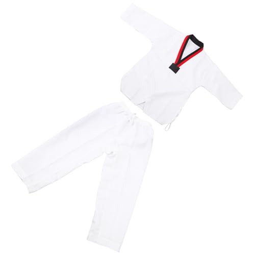 Uniforme de Taekwondo Modelo Rayas Transpirable y Flexible para Entrenamiento, Algodón Poliéster con Cinturón, para Principiantes y Deportistas (XL)