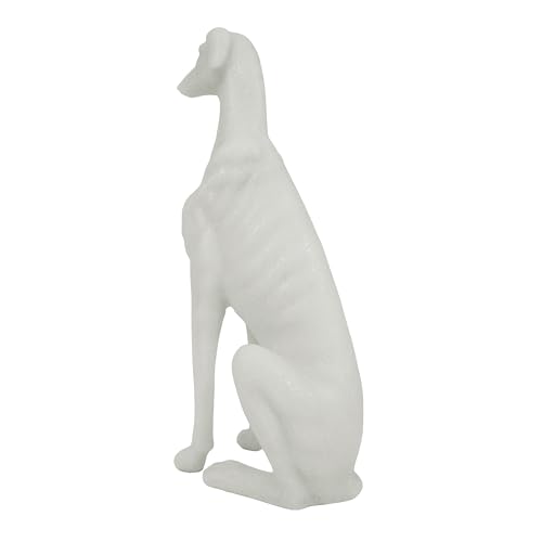 Estatua de Galgo Blanca de 14.5 pulgadas para Decoración miniatura 3