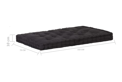 Image of ATOOTFUSION Cotton Box Mattress, 5-Inch Thick, Soft Foldable Floor Mattress Medium Firm, Single Bed Size 72x30X5 Inches (Black)