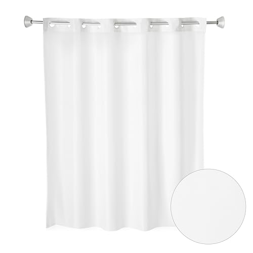 Rideau de douche uni Whitmor textile 180 cm pour baignoire familiale - 2