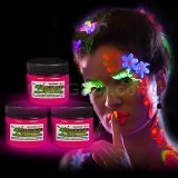 1 oz Glow in The Dark Body Paint for Parties - Glow Make-up Bodypainting for Valentines Day Events & Parties - Pink