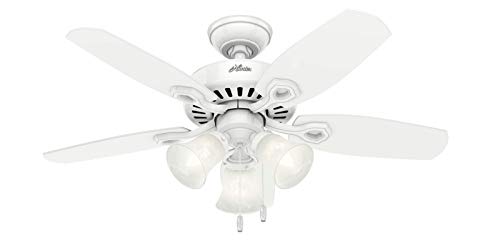 Image of Hunter Builder, Indoor, Ceiling Fan, with LED Lights, 42 inch, Snow White