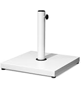 VredHom Patio Umbrella Base, 43lbs, Outdoor Heavy Duty Square Concrete Stand Market Umbrella, White