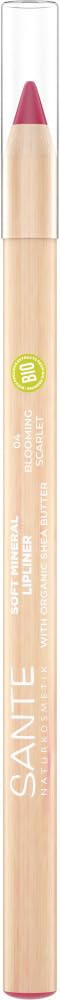 Sante Naturkosmetik Soft Mineral Crayon à lèvres 04 Blooming Scarlet, texture veloutée, 1,14 g