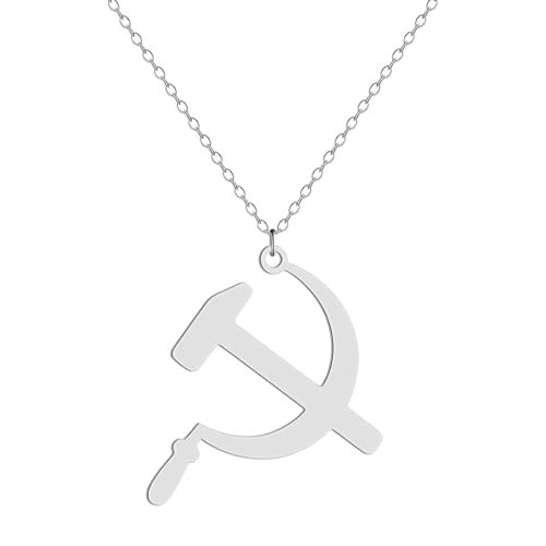 Synthese Hammer Und Sichel Anhänger Halskette Frauen Männer Arbeiter Bauer Vintage Schmuck Sowjetunion Flagge Halskette